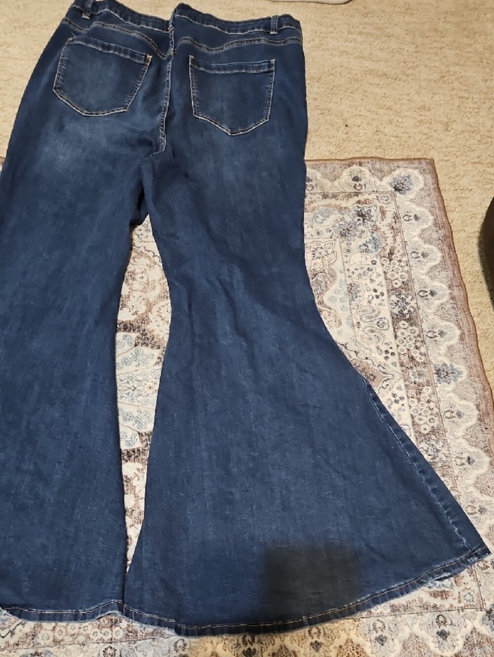Eloquii Indigo Wide-Leg Flare Jeans - Picture 6 of 10